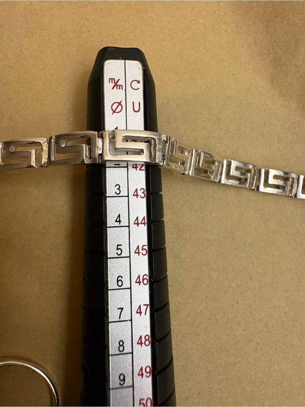 Greek 925 Sterling Vintage Key Link Bracelet & Ring 2PC Set Ex Cond - Picture 12 of 17